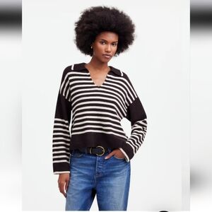 NWOT Madewell Women's Cashmere-Wool Blend Polo Sweater Sz S $178 Sample Piece